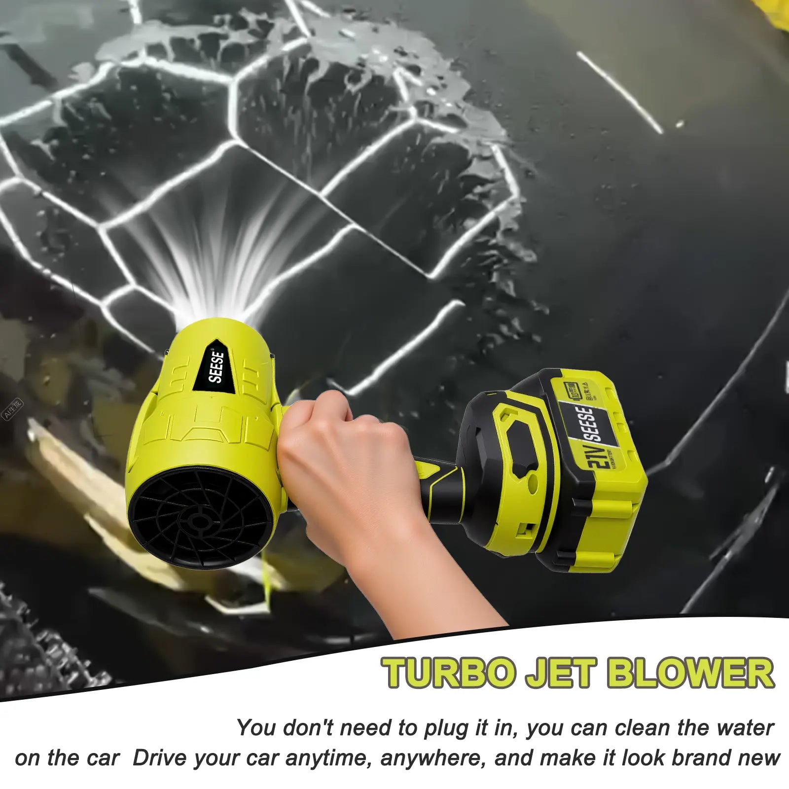 SEESE Turbo Jet Blower,Leaf Blower, Violent Turbo Fan, Pure Copper Motor,Car Drying after Wash, Handheld Snow Blower,Cordless Turbo Power Air Duster,Home Improve,Garden Mainte Holiday Gifts