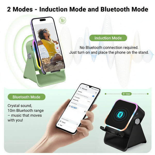 VeloceTech™ SonicStand Pro - 5-in-1 Wireless Induction Speaker & Smart Power Hub