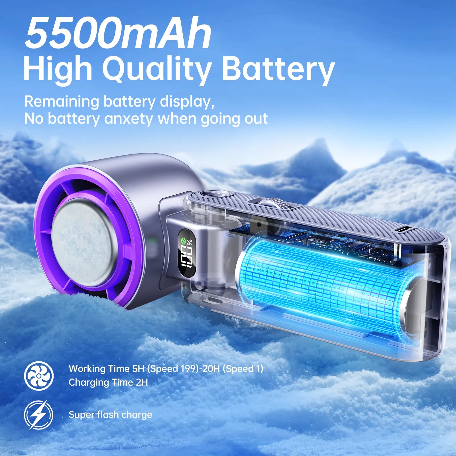 Coolhill Portable Fan Handheld High Speed Fan 199 Adjustable Levels Foldable for Summer Travel Vacation Essentials& Outdoor Activities Cool Fan