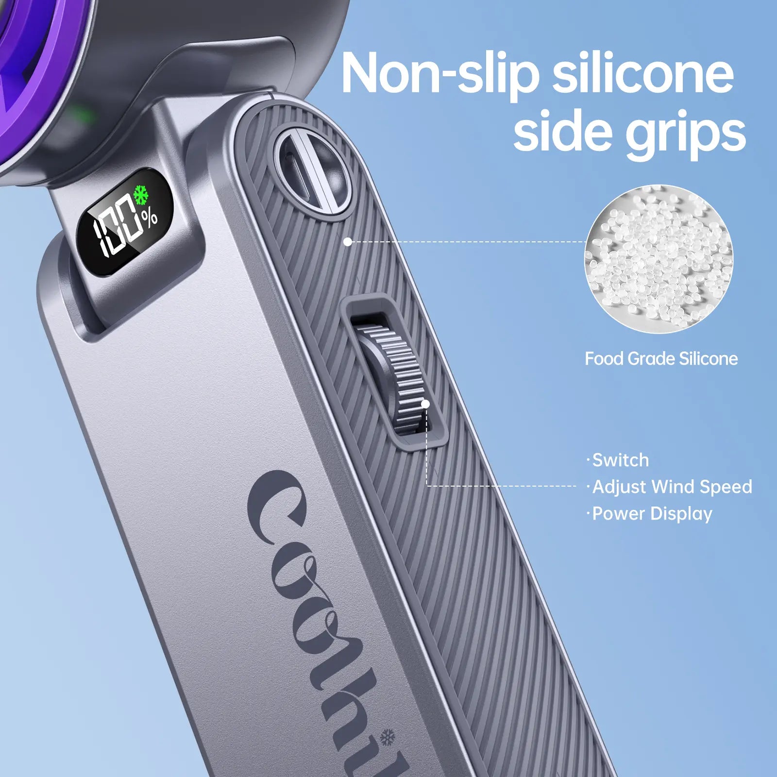 Coolhill Portable Fan Handheld High Speed Fan 199 Adjustable Levels Foldable for Summer Travel Vacation Essentials& Outdoor Activities Cool Fan