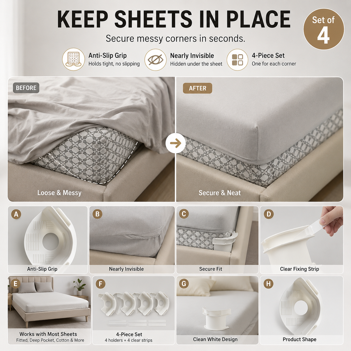 4-Piece Sheet Holder Set