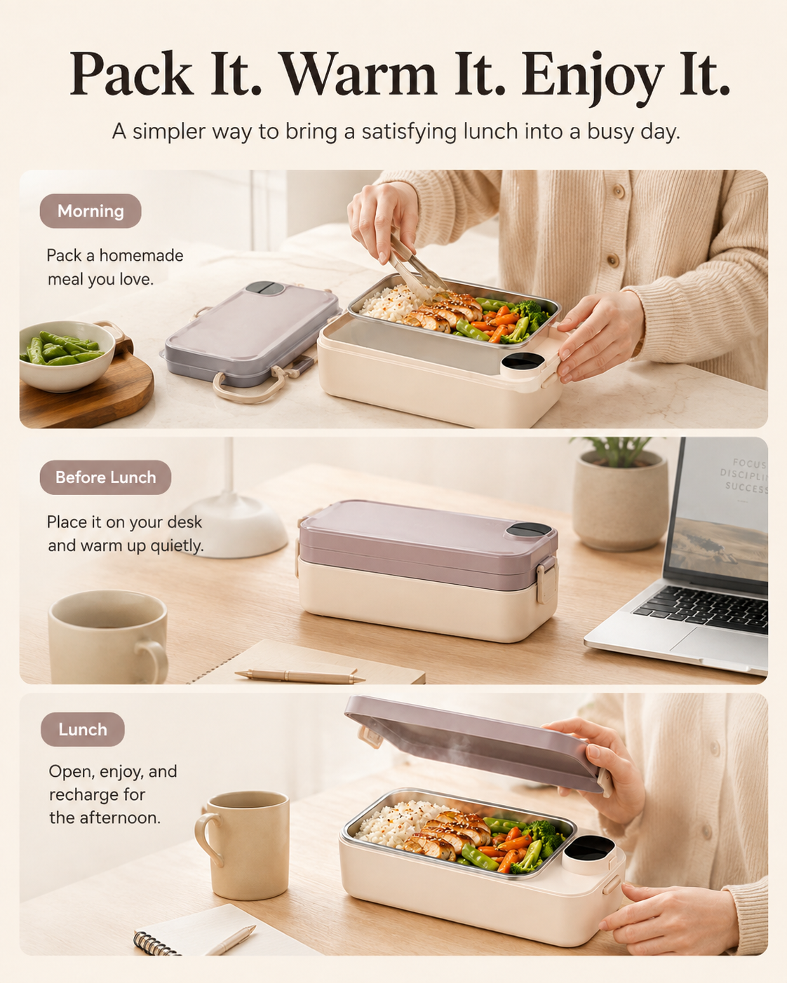 Cordless Self-Heating Lunch Box