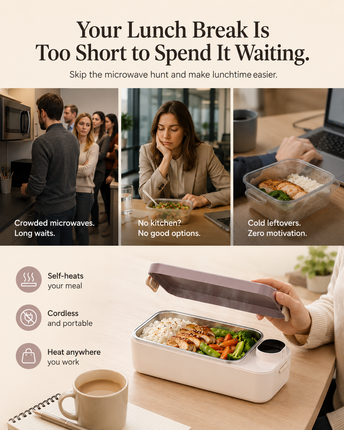 Cordless Self-Heating Lunch Box