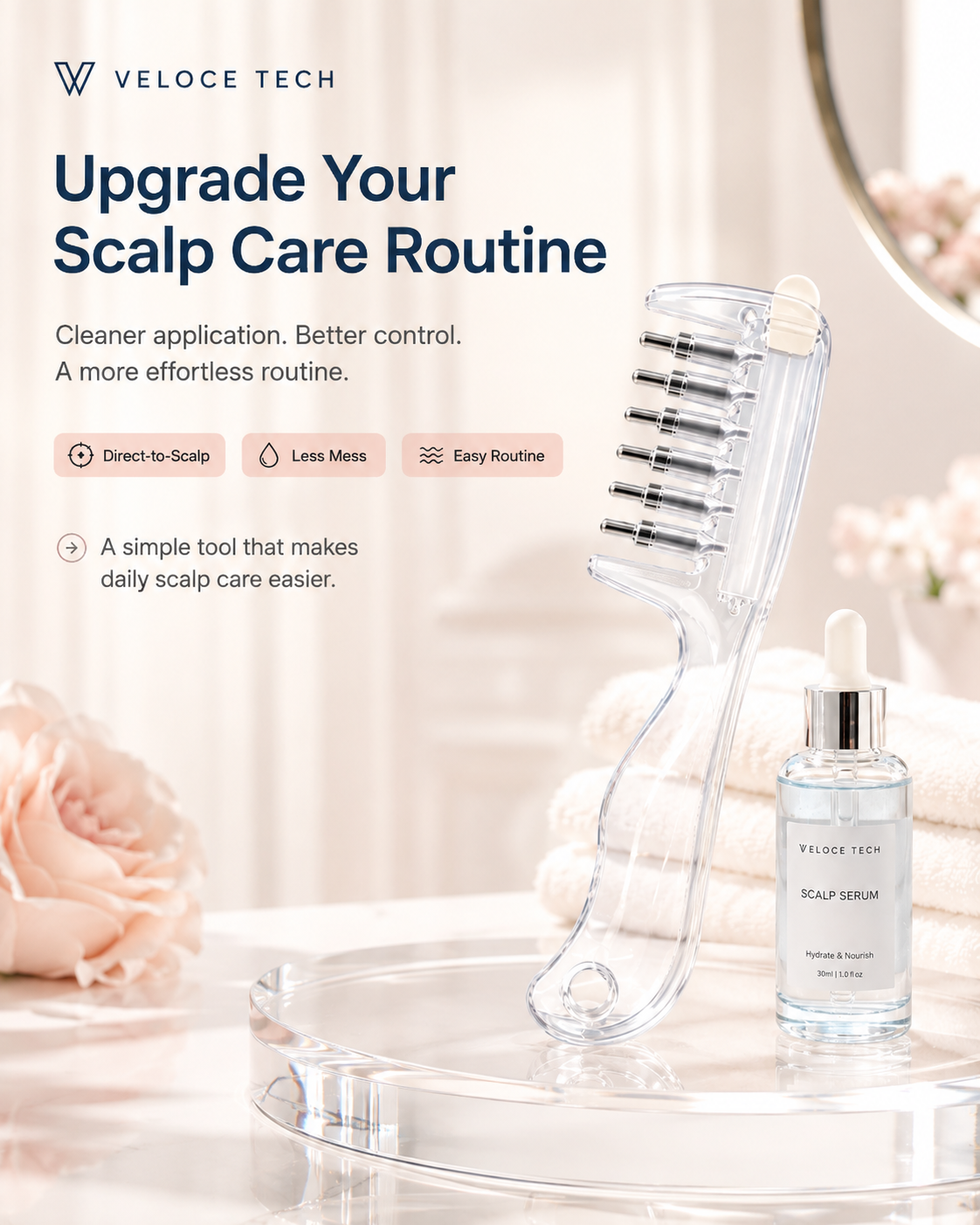 Scalp Serum Applicator Comb