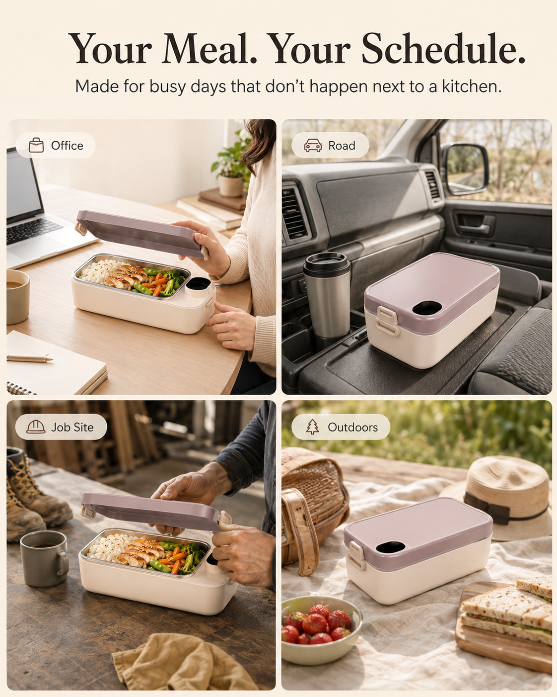 Cordless Self-Heating Lunch Box