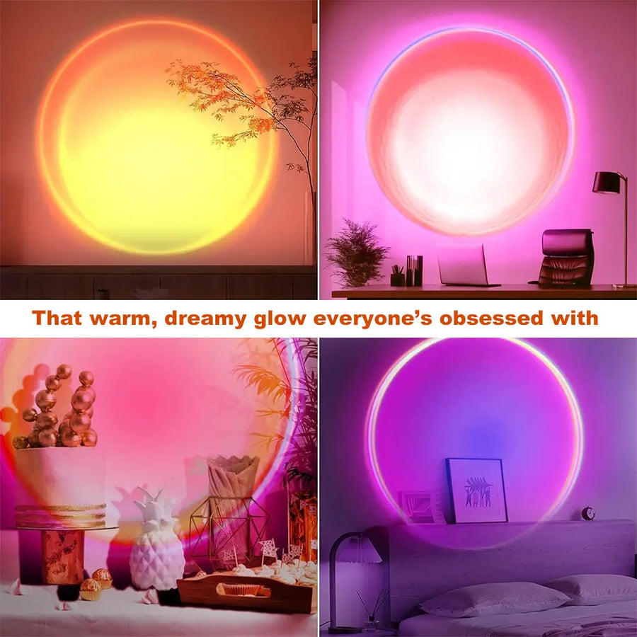 VeloceTech™ Smart Sunset Lamp Projector | 16-Color RGB Ambient Light with Remote