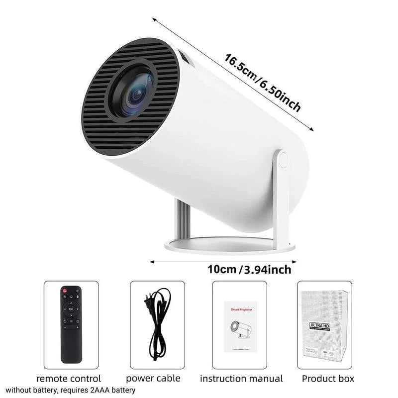 VeloceTech™ Smart Portable Projector | 180° Rotating Android Home Theater with WiFi & Bluetooth
