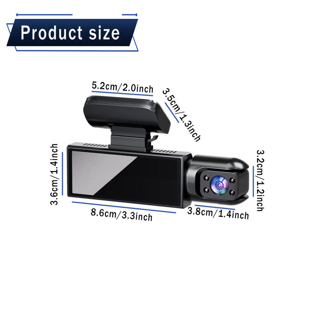 1080P Dual Lens Dash Camera Front and Inside,3.16 Inch Dash Cam with 32GB Memory Card,G Sensor,Hd Night Vision,Loop Recording,Wide Angle Car Dvr,Fall Gift, Birthday Gifts#Springtok Fathersdaygift