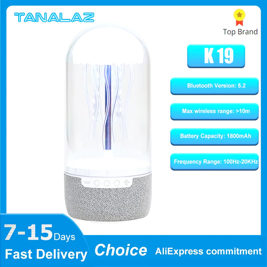 TANALAZ™ K19 Jellyfish Ambient Speaker | 3D Surround Sound & Adjustable RGB Light